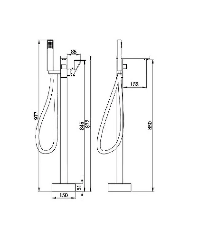 Смеситель для ванны BochMann Albano Black BM8923 черный матовый