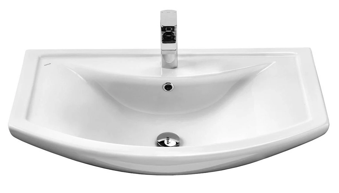 Тумба Emmy Агата с раковиной Балтика 80 напольная, 3 двери, белая