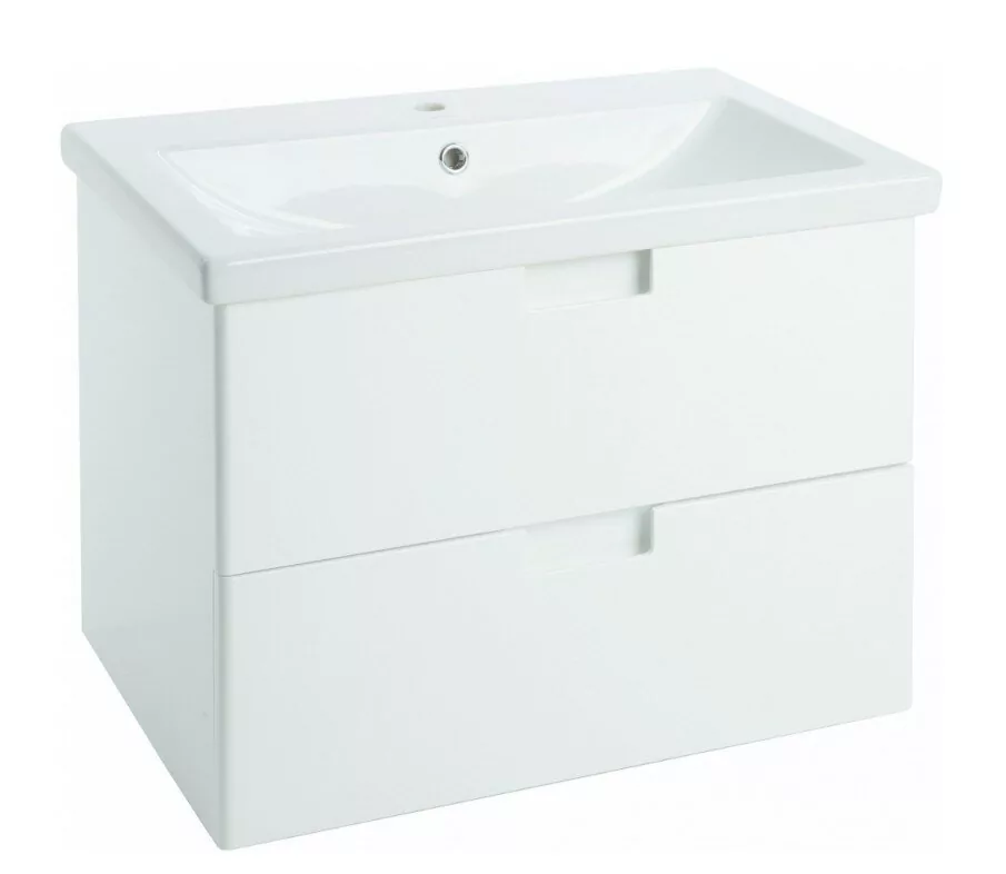 Тумба c раковиной Bellezza Пегас 70 подвесная, 2 ящика, белая