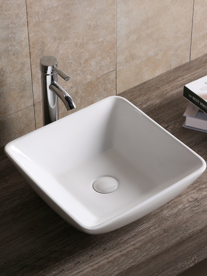 Раковина Ceruttispa CR7034D накладная, белая, квадратная 420х420х130