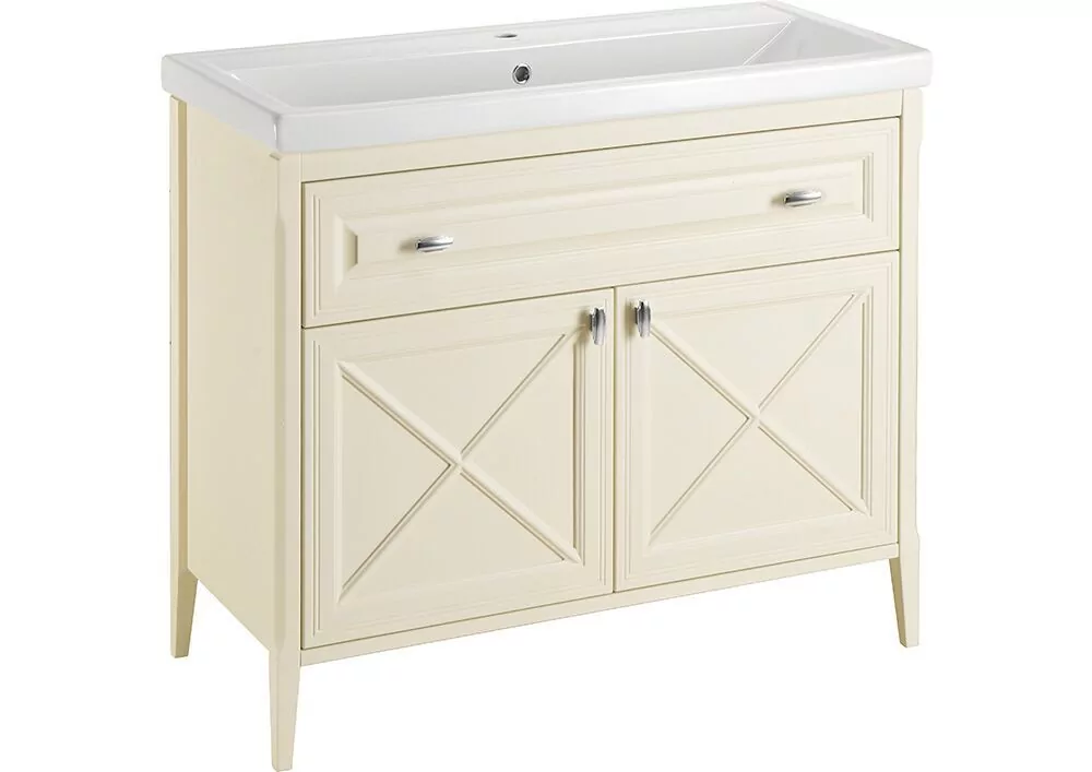 Мебель для ванной ASB Woodline Монте 100 комплект, напольный, бежевый