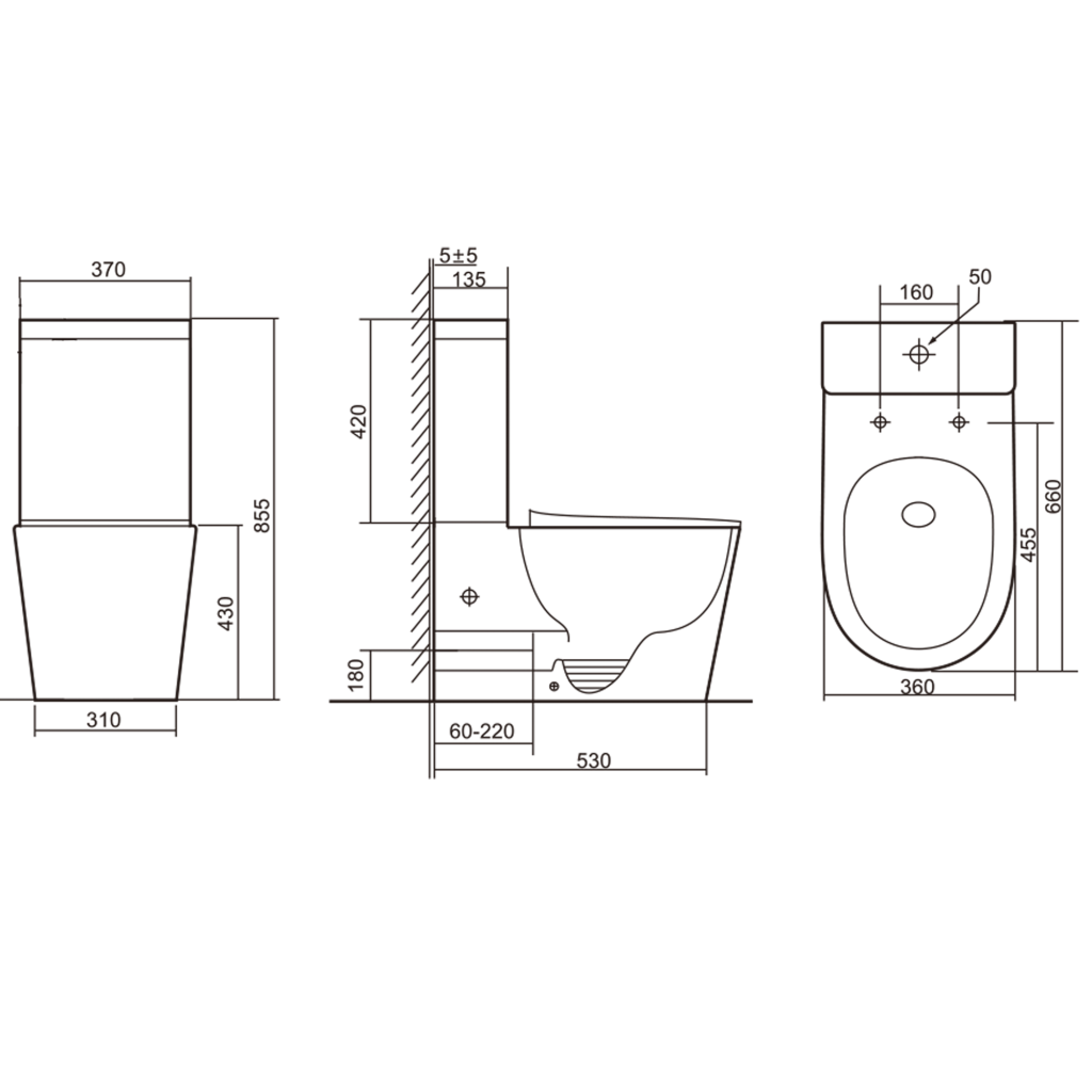 Унитаз-компакт IBERICA BLANCA BILBAO ALTO BIDE IB.BRM.124.1B1B безободковый, Tornado, белый