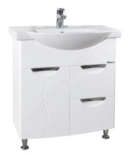 Тумба с раковиной Bellezza Глория 75 с корзиной, напольная, белая