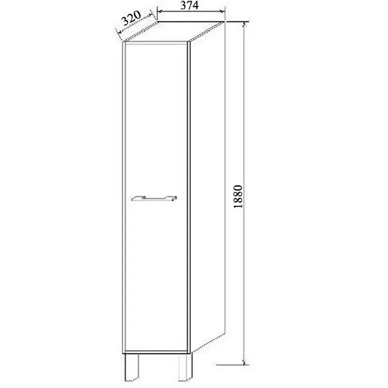 Пенал Sanflor Экко 37 R напольный, мята