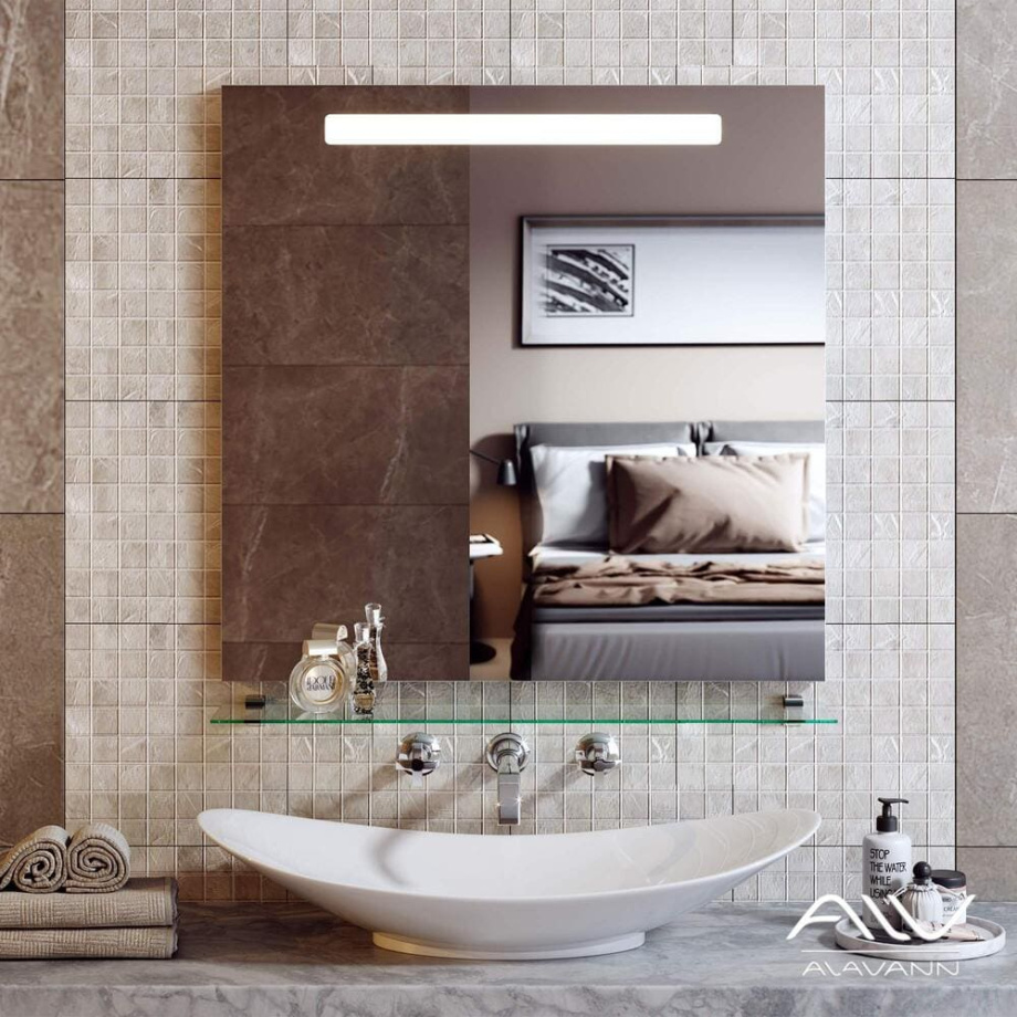 Зеркало Alavann Neve 80 свет, кнопочный выключатель