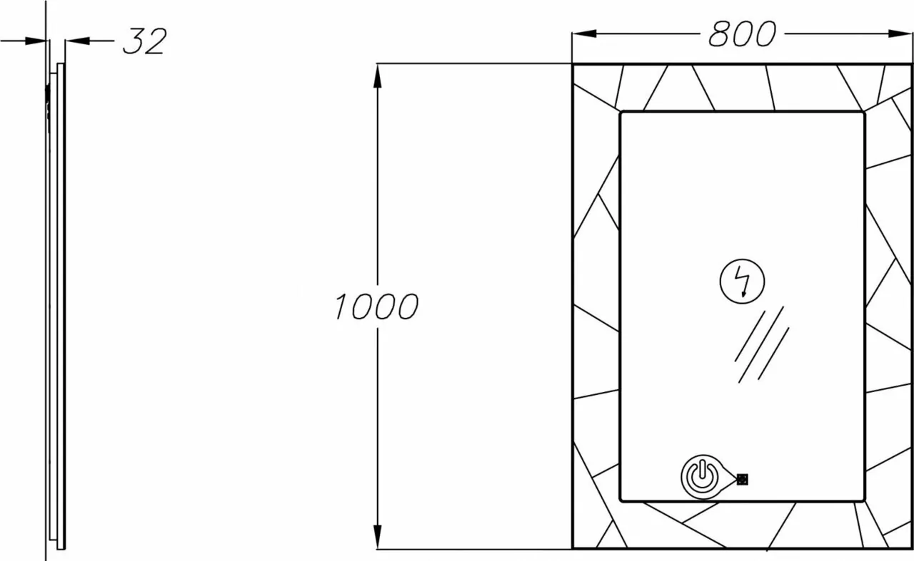 Зеркало Opadiris Луиджи 80 свет, сенсор, антизапотеватель, белый матовый