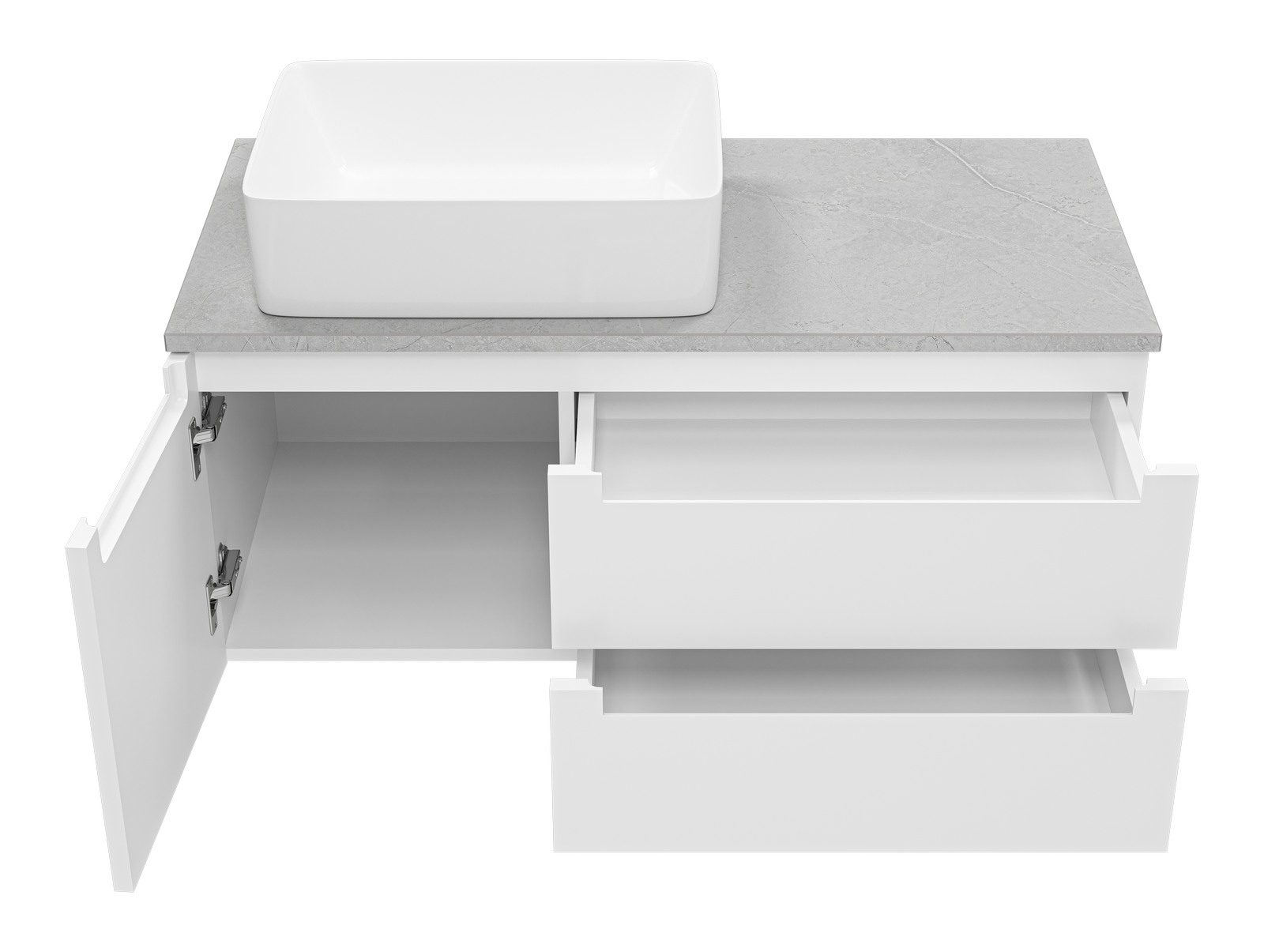 Тумба с раковиной Brevita Cargo 100 подвесная, белый