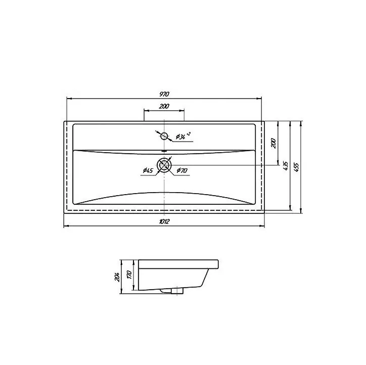 Тумба с раковиной Sanflor Ларго 100 напольная, вяз швейцарский