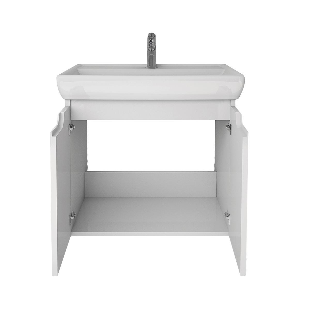 Тумба с раковиной подвесная Dreja Q(D) 60 см, белый