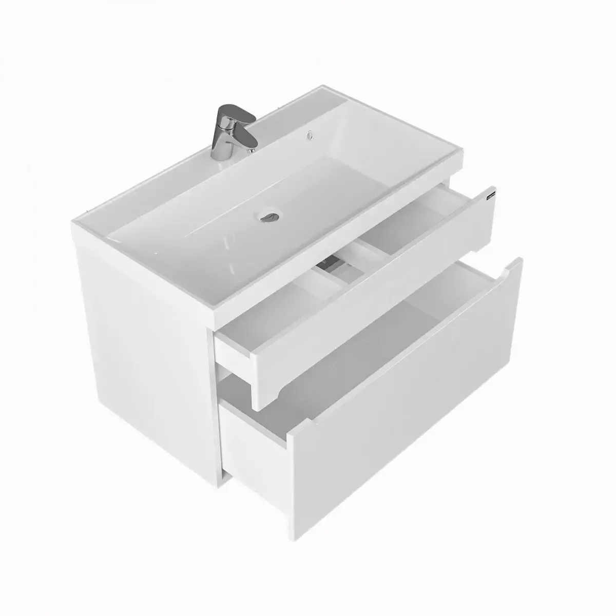 Тумба подвесная Санта Лондон 80 с раковиной Classic 80, 2 ящика, белая