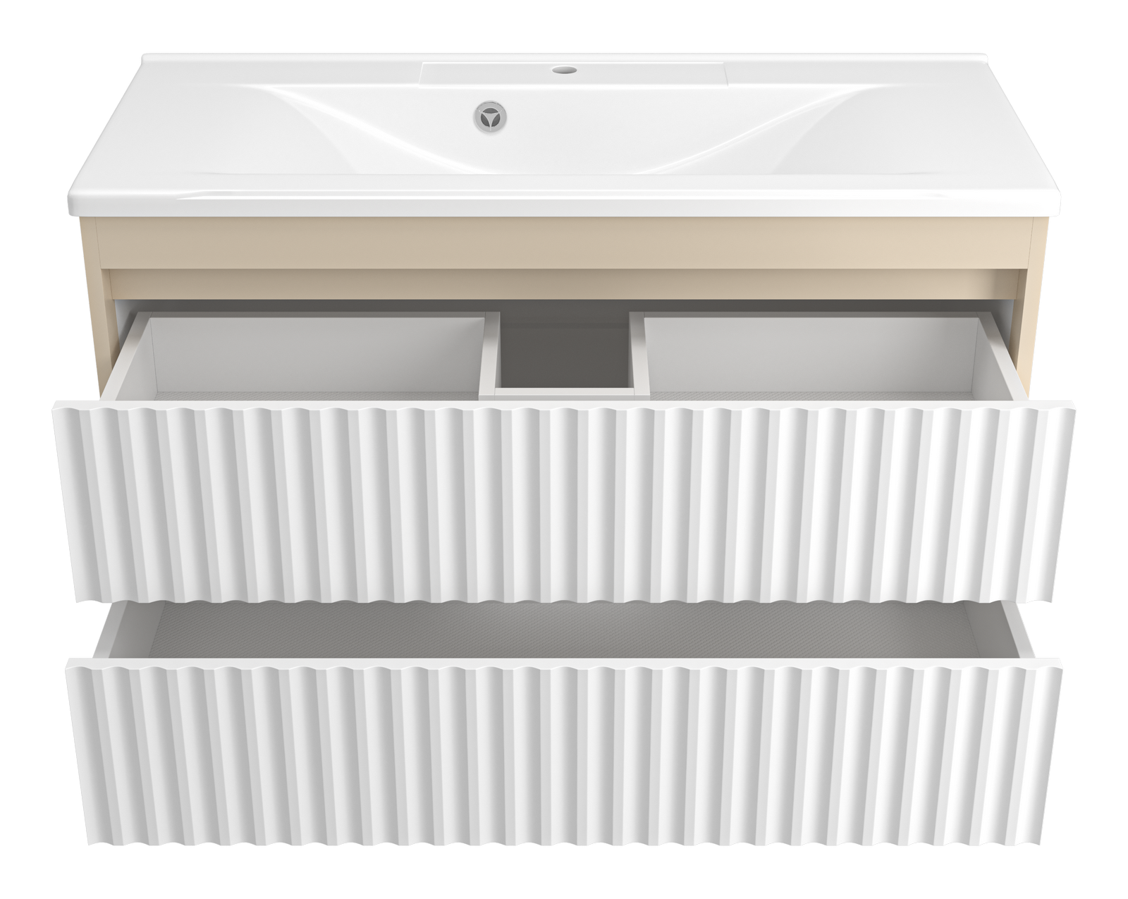 Тумба с раковиной Brevita Balaton 100 подвесная, белый/бежевый