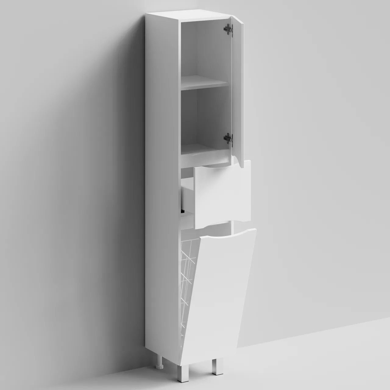 Пенал Vod-ok Лайт 35 L/R напольный, с корзиной, белый + 13 цветов