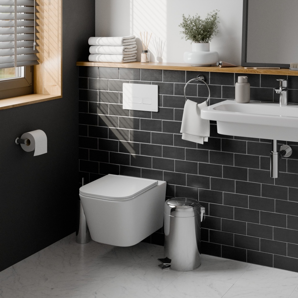 Комплект 3в1 IBERICA BLANCA инсталляция SILENCIO, унитаз TOLEDO ALTO белый, кнопка смыва ESTI-R белый глянцевый (IB001.TLA.231.211)