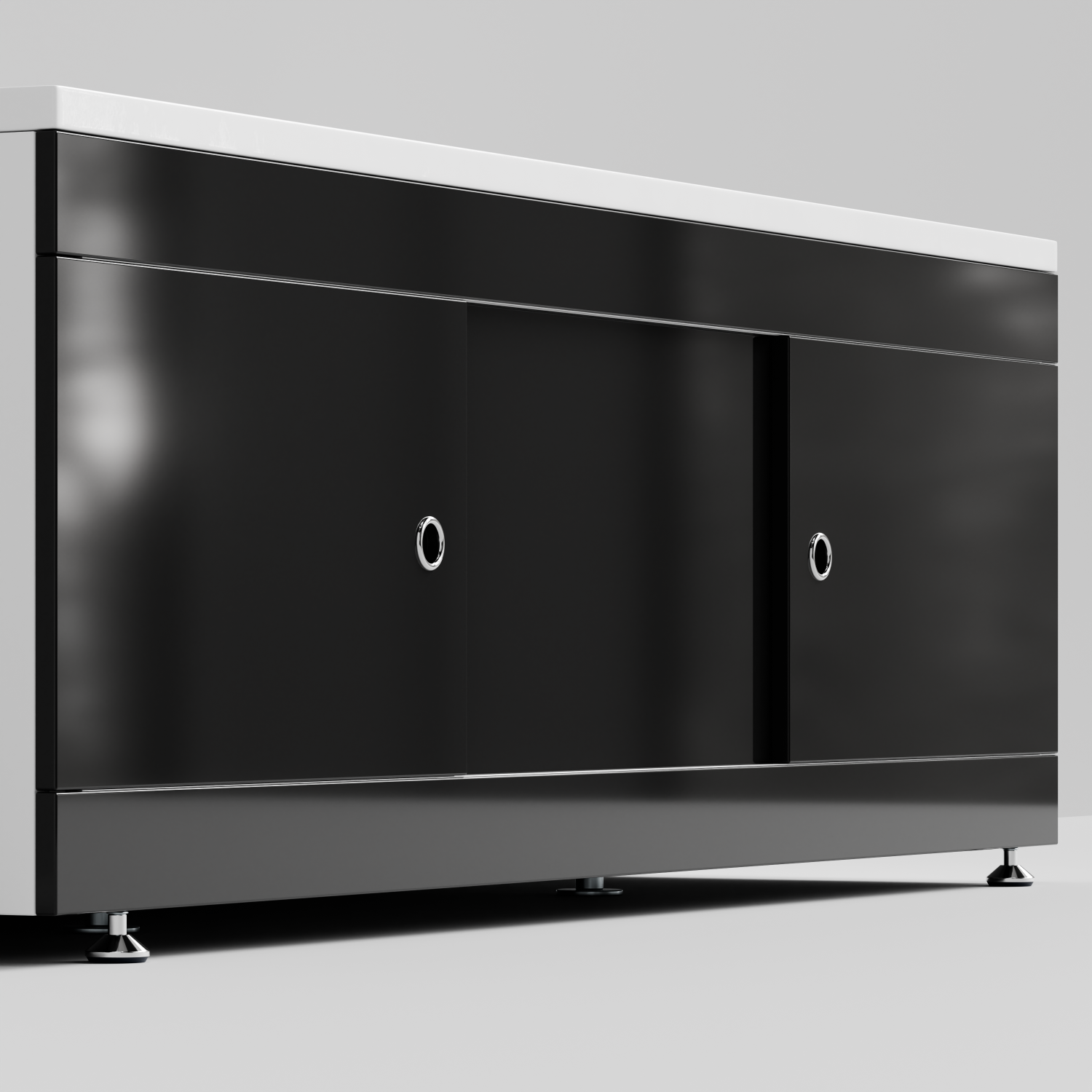 Экран под ванну Vod-ok Купе 170 раздвижной Черный глянец