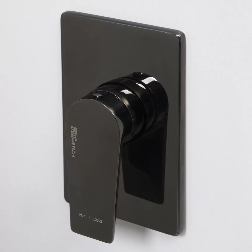 Смеситель WasserKraft Glan 6651 встраиваемый, на 1 выход, черный глянец