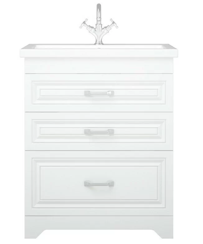 Тумба напольная 3 ящика Corozo Каролина 70 Z3 с раковиной Фостер 70, белая