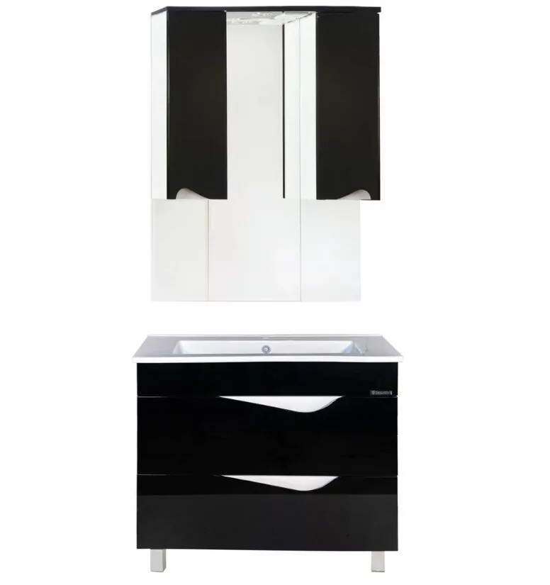 Тумба с раковиной Bellezza Эйфория 105 напольная, черная