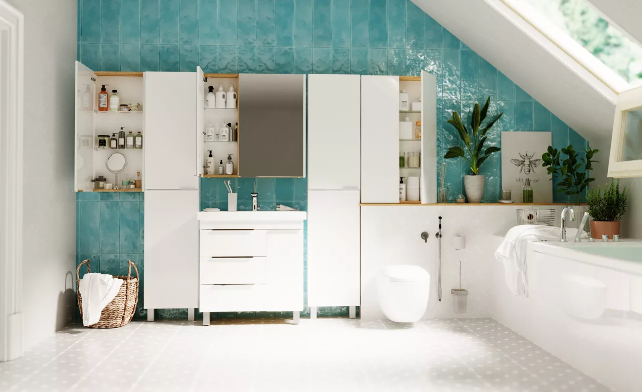 Зеркало-шкаф 1Marka Gaula 80 White, 2 двери, белый