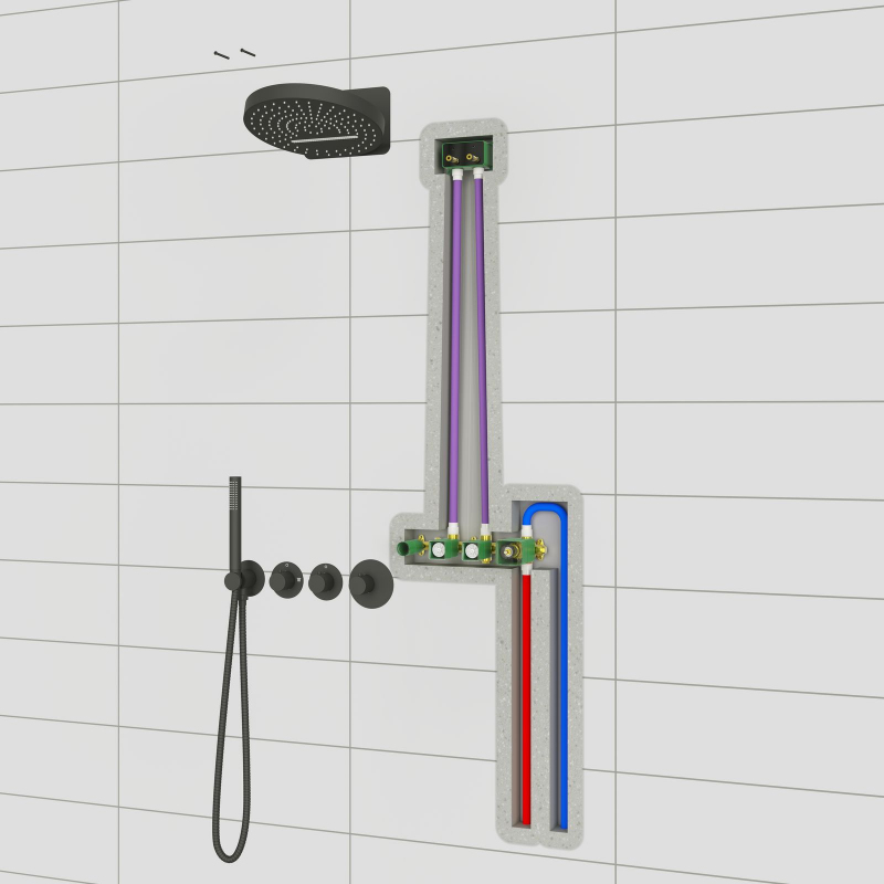 Душевая система встроенная с термостатом Timo Saona SX-2329/16SM белый матовый