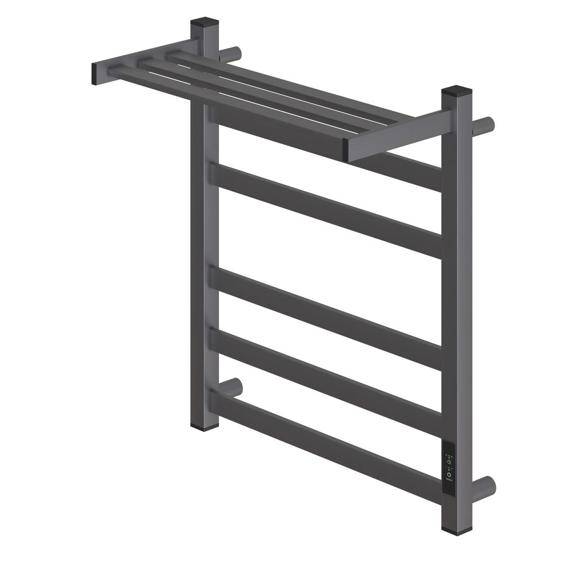 Полотенцесушитель электрический APEXTERMO Terra TR01165GM 600x500 с полкой, графит матовый