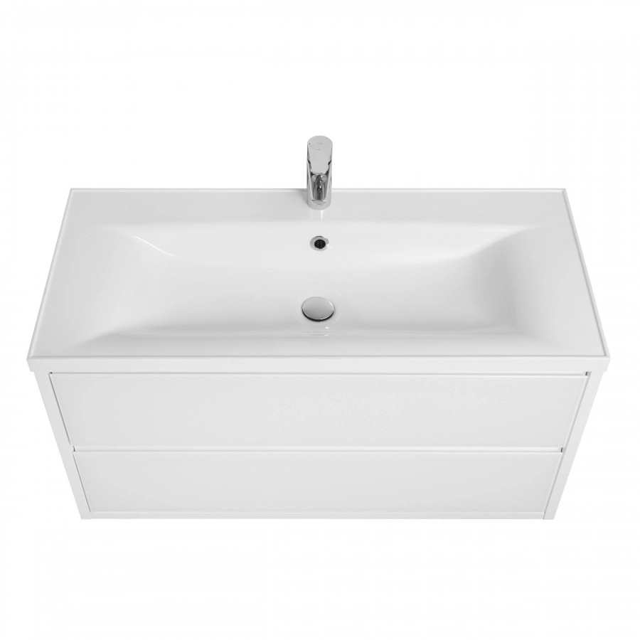 Тумба Aquaton Римини 100 с раковиной Премьер М 100 подвесная, белый