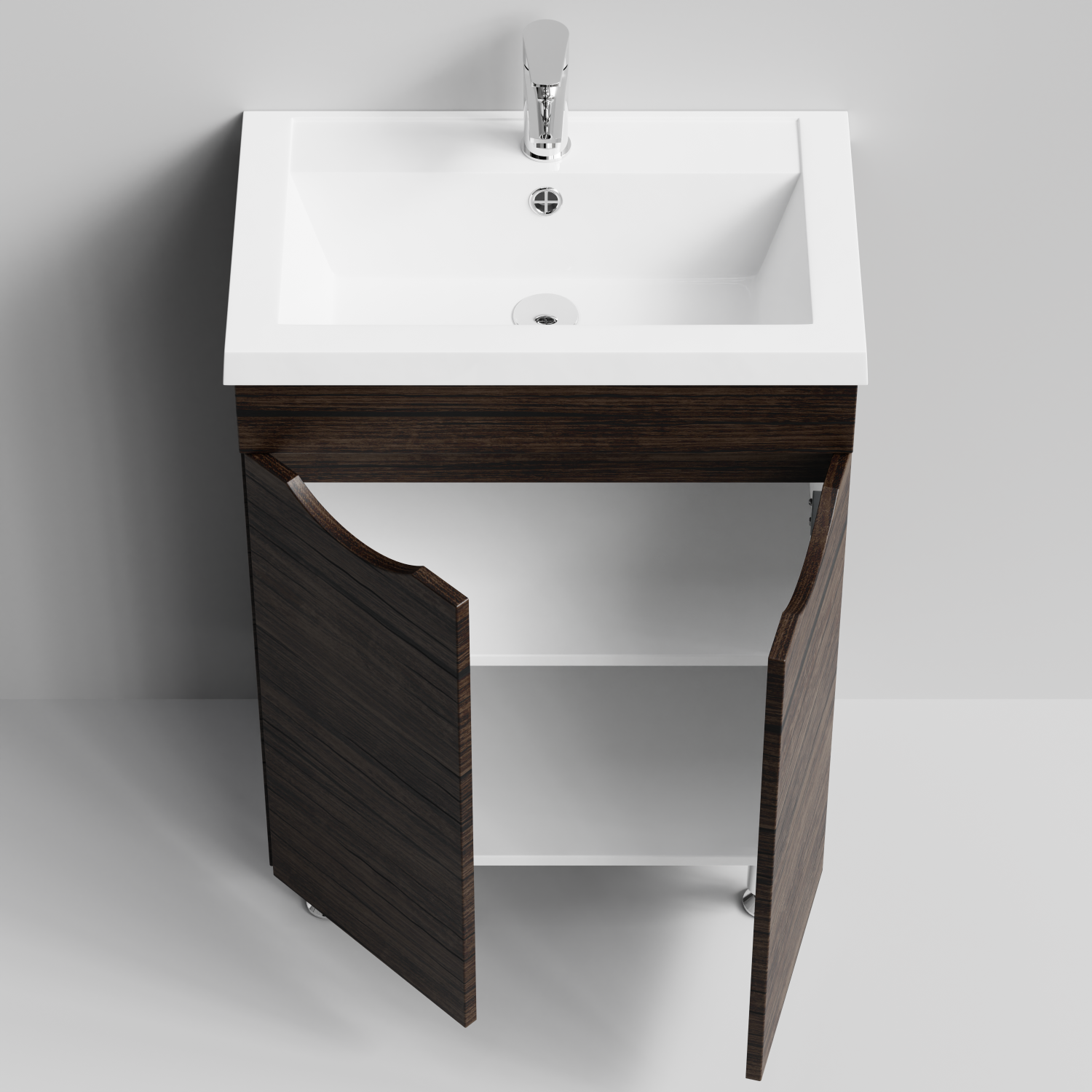 Тумба с раковиной Vod-ok Смайл 58 напольная, Палисандр