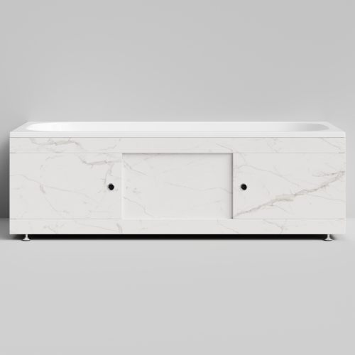 Экран под ванну Vod-ok Купе 180 раздвижной Мрамор Белый натур милк