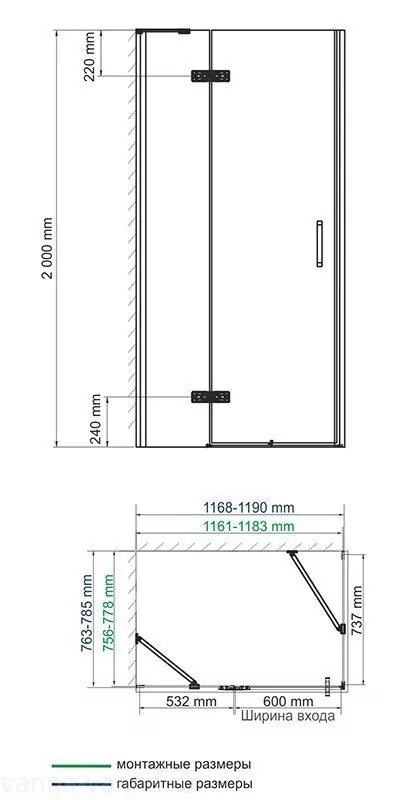 Душевой уголок WasserKraft Aller 10H06L 120х80 прямоугольный, без поддона, прозрачное стекло, хром