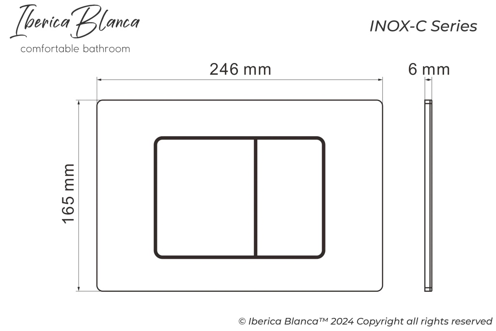 Комплект 3в1 IBERICA BLANCA инсталляция SILENCIO MINI, унитаз BILBAO ALTO белый, кнопка смыва ESTI-O золото глянцевое (IB.001M.BLA.231.826)