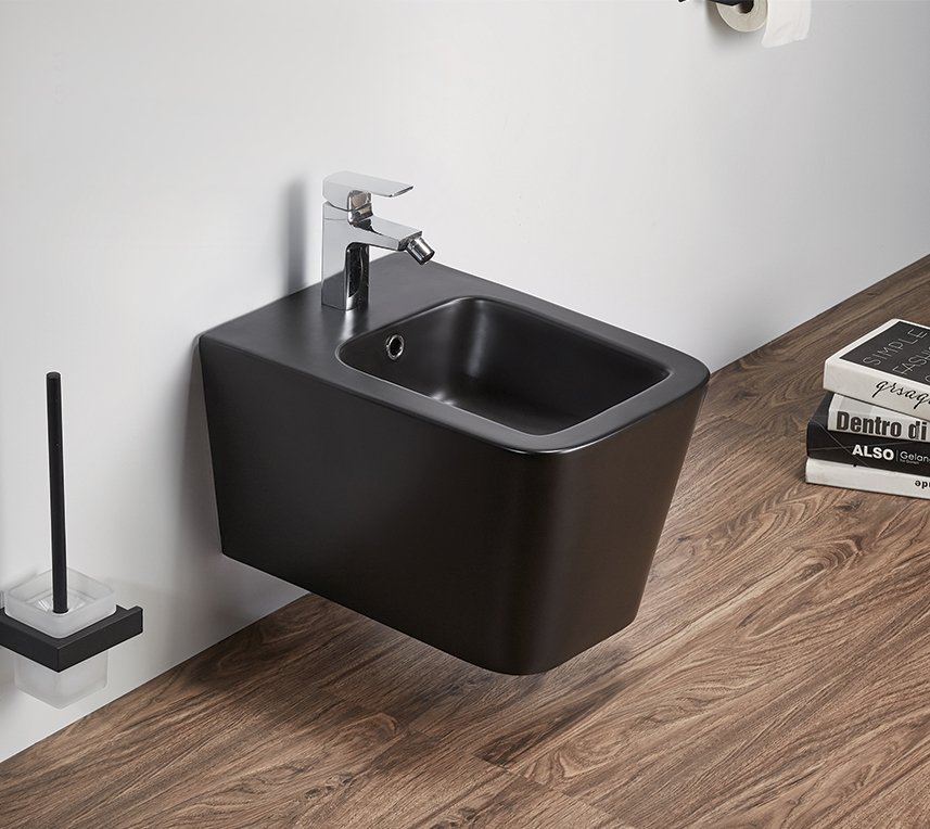 Унитаз - биде подвесное SantiLine SL-5054MB черный матовый