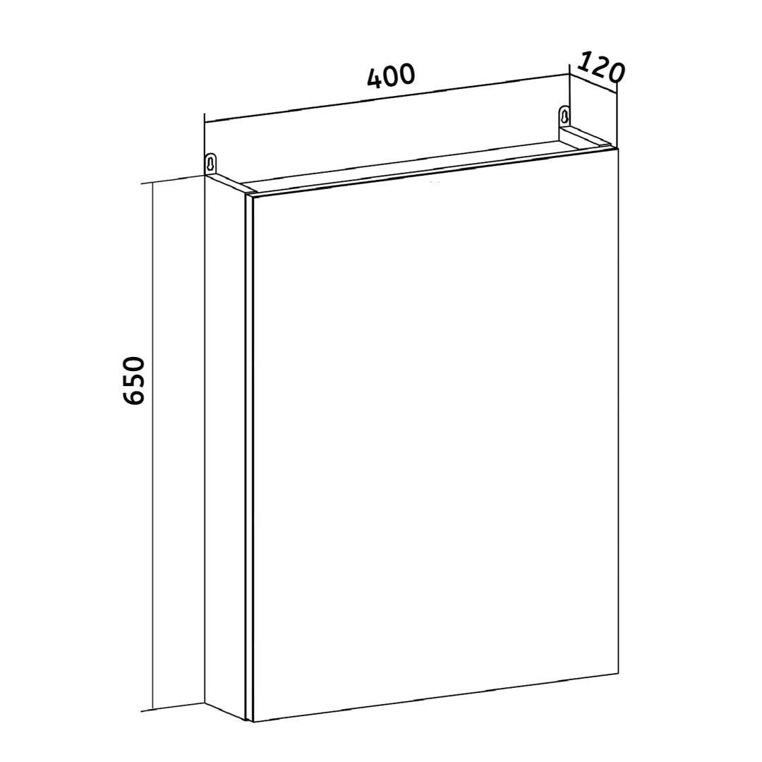 Зеркало-шкаф Runo Лада 40 дуб серый