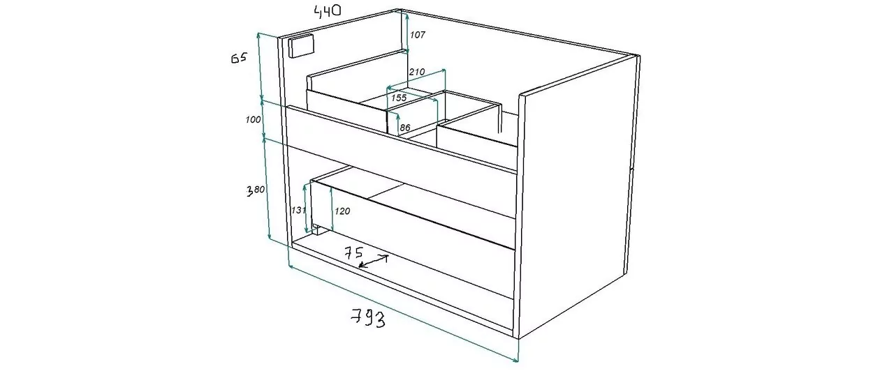 Тумба подвесная Vod-ok Тач 80 2 ящика с раковиной Classica 80, белая + 13 цветов
