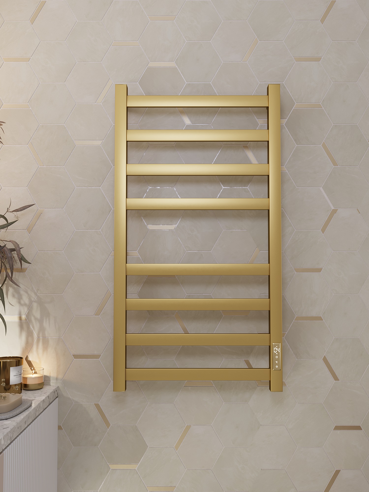 Полотенцесушитель электрический APEXTERMO Терра TR00184GL 800x400, золотой матовый