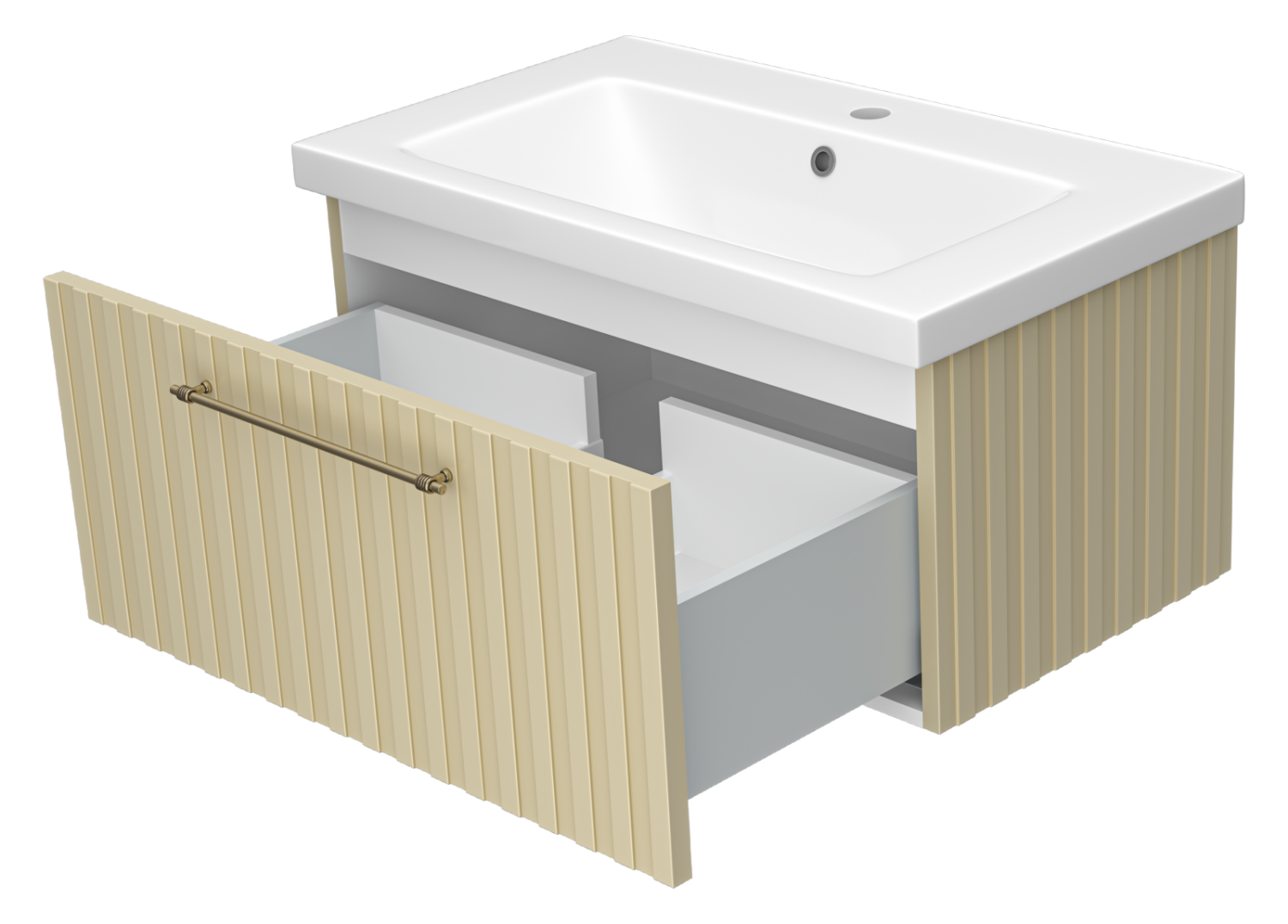 Тумба с раковиной Brevita Alicante 80 подвесная, капучино