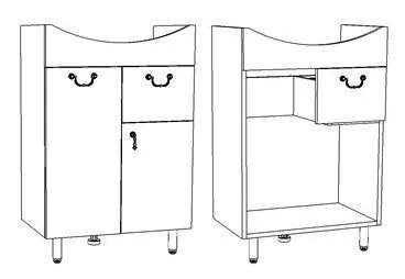 Тумба с раковиной Corozo Элегия Ретро 60 Z1 напольная, белая