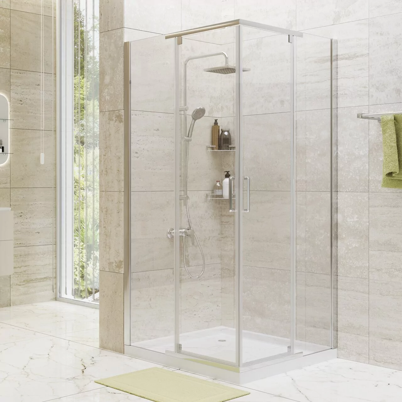 Душевой уголок WasserKraft Leine 35P03 90х90 квадратный, без поддона, прозрачное стекло, хром