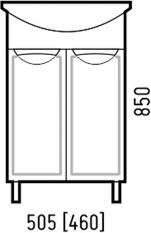 Тумба с раковиной Corozo Монро 50 напольная, белая