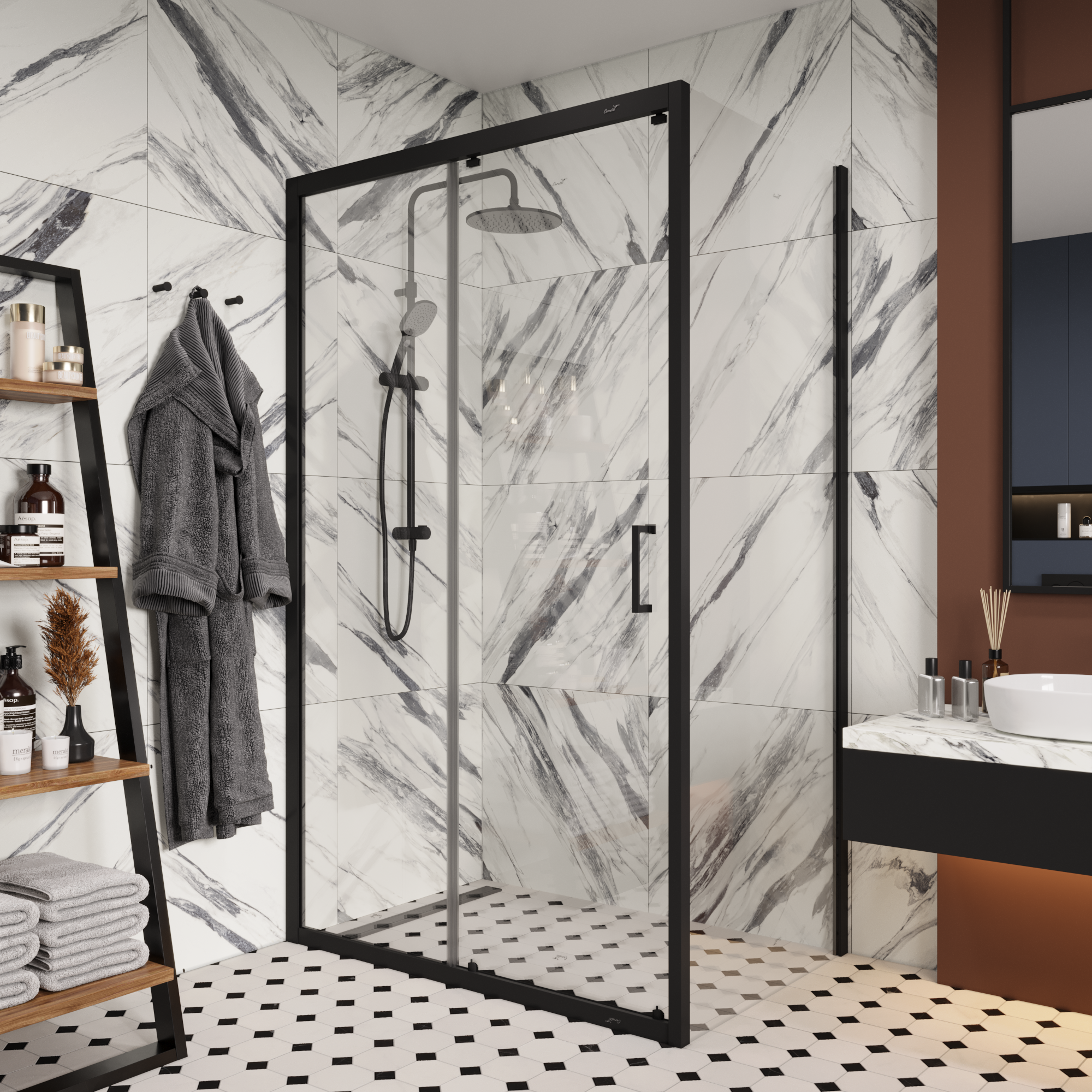 Душевой уголок Cerutti Spa GLORIA120B без поддона (80x120x195)