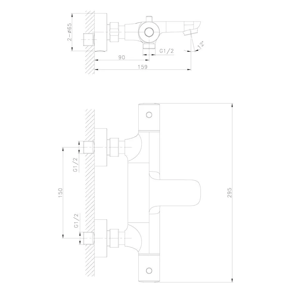 Смеситель для ванны Raiber Graceful RPB-008 черный матовый