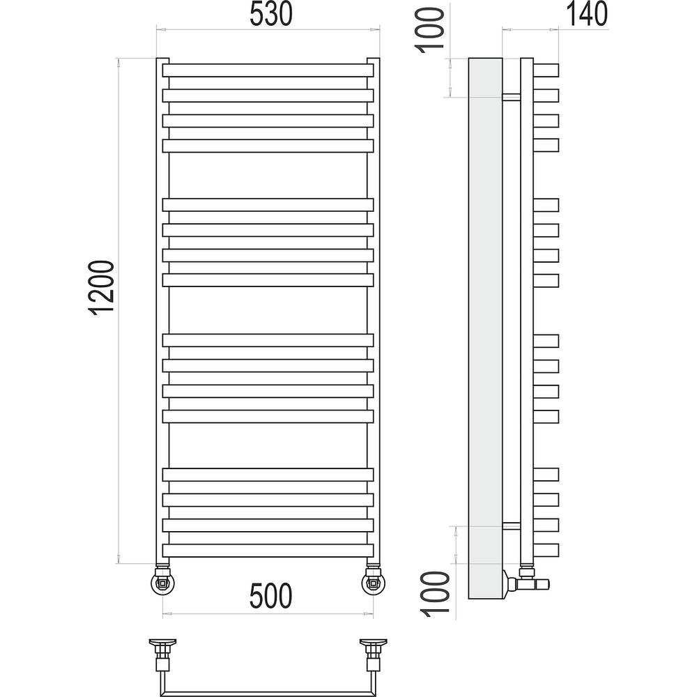 Полотенцесушитель водяной Terminus Рид П16 50х120