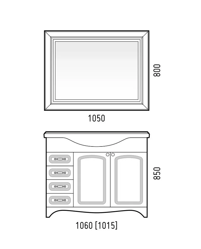 Зеркало Corozo Классика 105х80 свет, сенсор, белый от магазина Vanna-Vanna.ru!