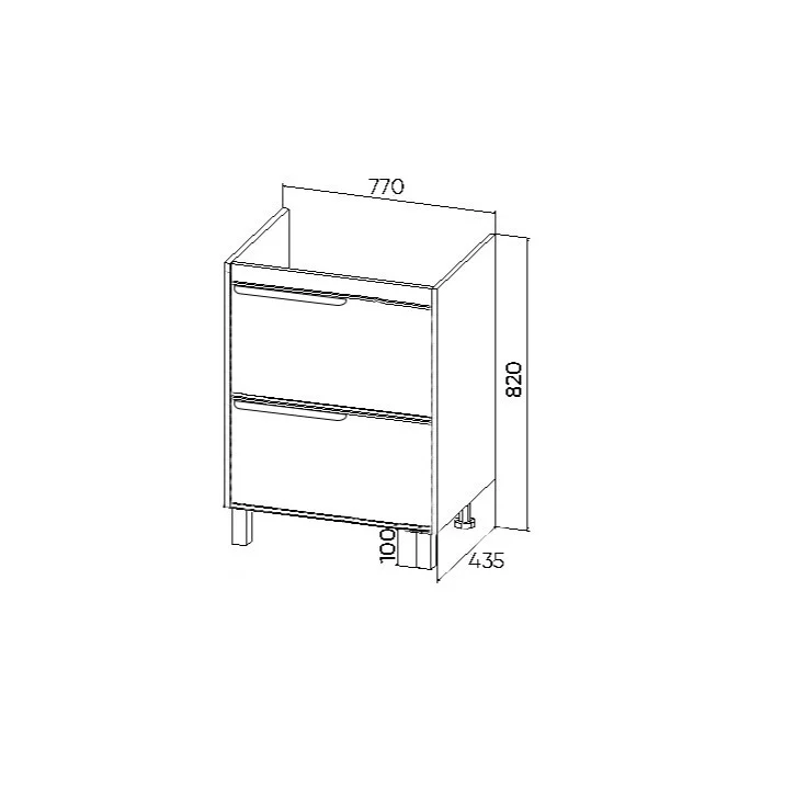 Тумба напольная Viant Кельн 80 с раковиной Фостер 80, два ящика, светлое дерево