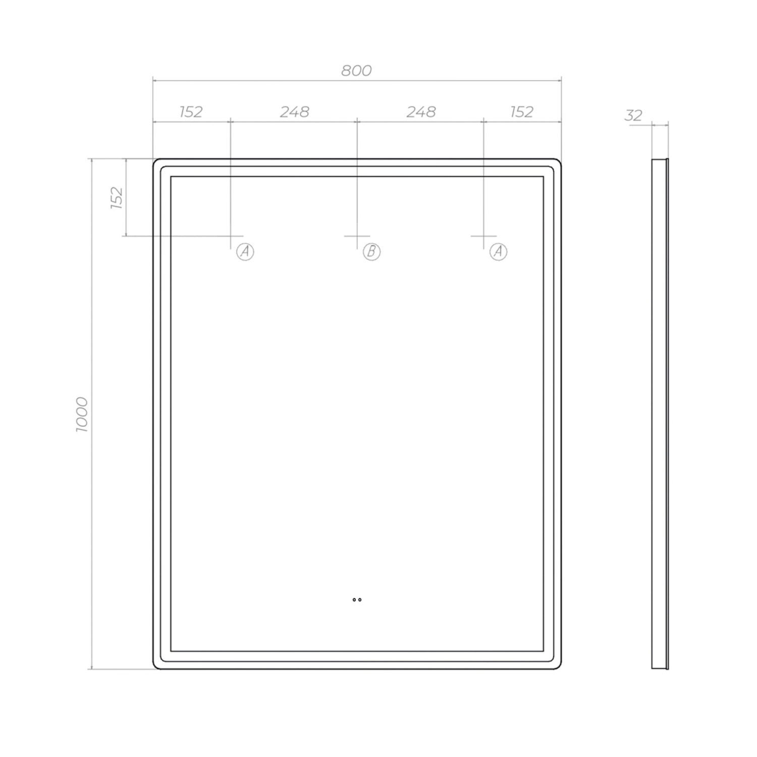 Зеркало Vigo Roberta Comfort 80 свет, сенсор, антизапотевание