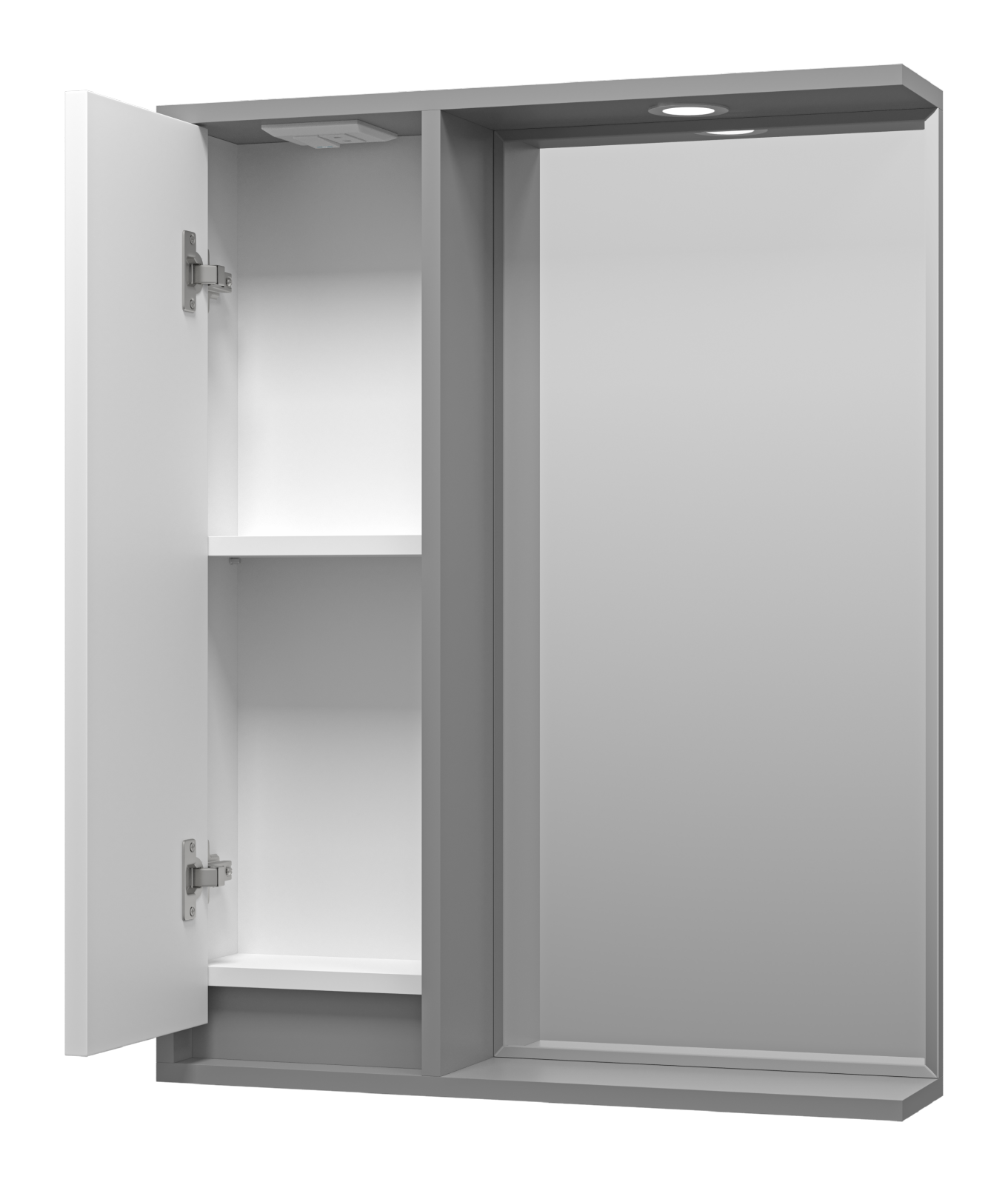 Зеркало-шкаф Brevita Balaton 65 L, белый/серый