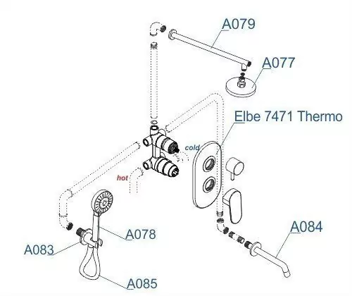 Душевой комплект WasserKraft A177471 черный Soft-touch