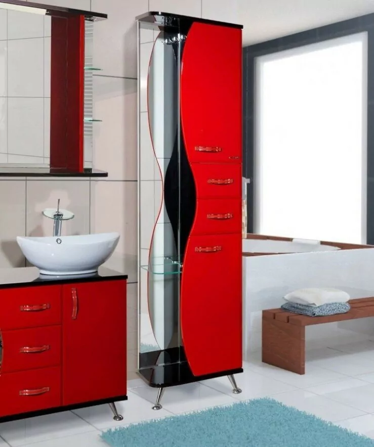 Пенал Bellezza Рио 50 R напольный, красный с черным от магазина Vanna-Vanna.ru!