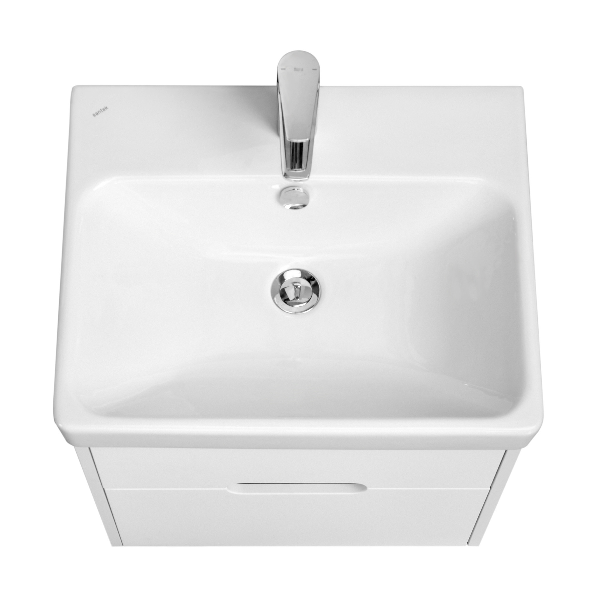 Тумба Aquaton Оливия 55 с раковиной Адриана 55 подвесная, 2 ящика, белый матовый