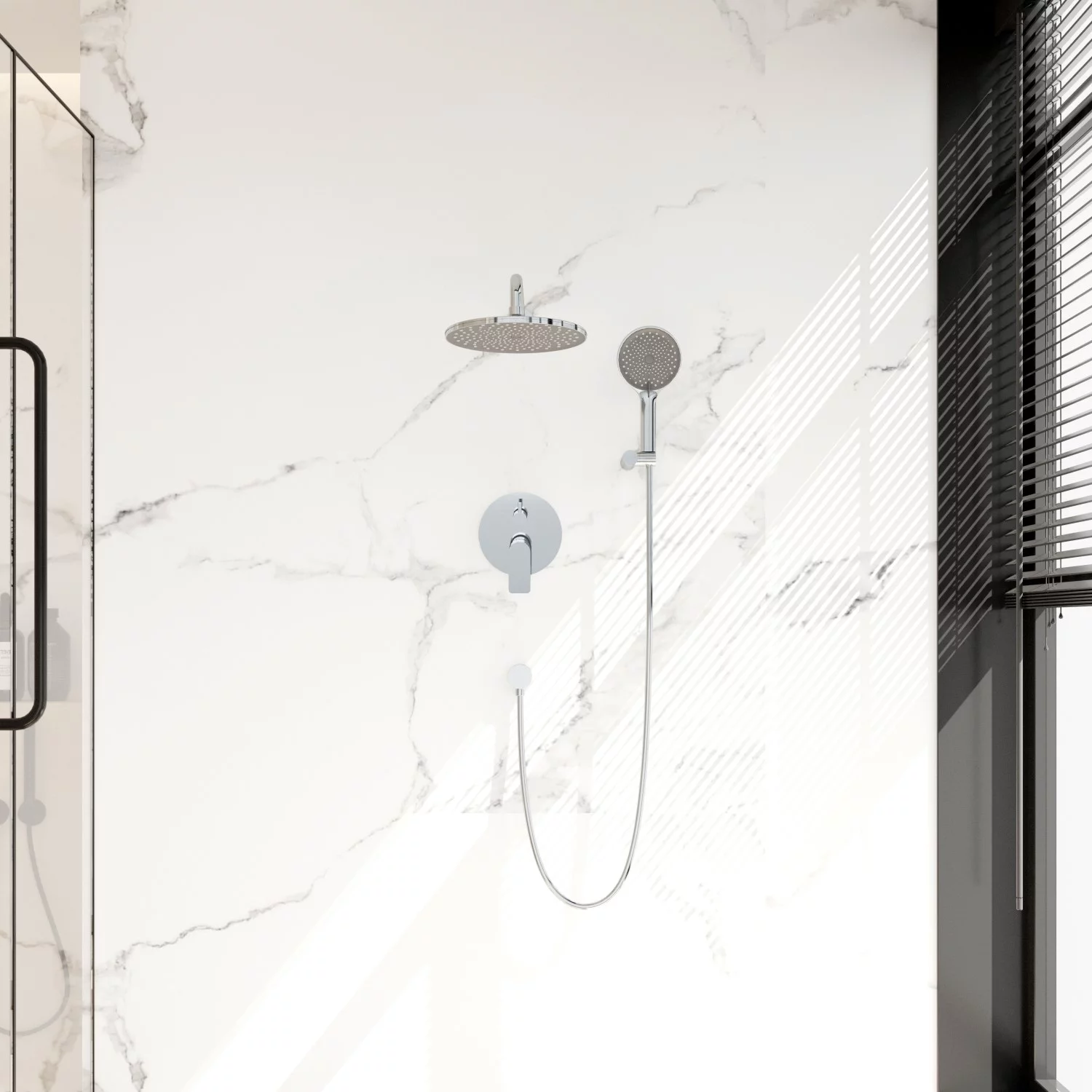 Встраиваемая душевая система Veconi TEORA TE-500-C-C4, Хром глянец