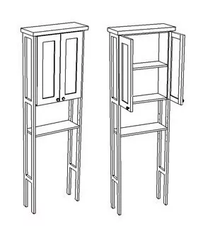 Пенал-шкаф Corozo Таормина 60 напольный над унитазом, с полкой, белый