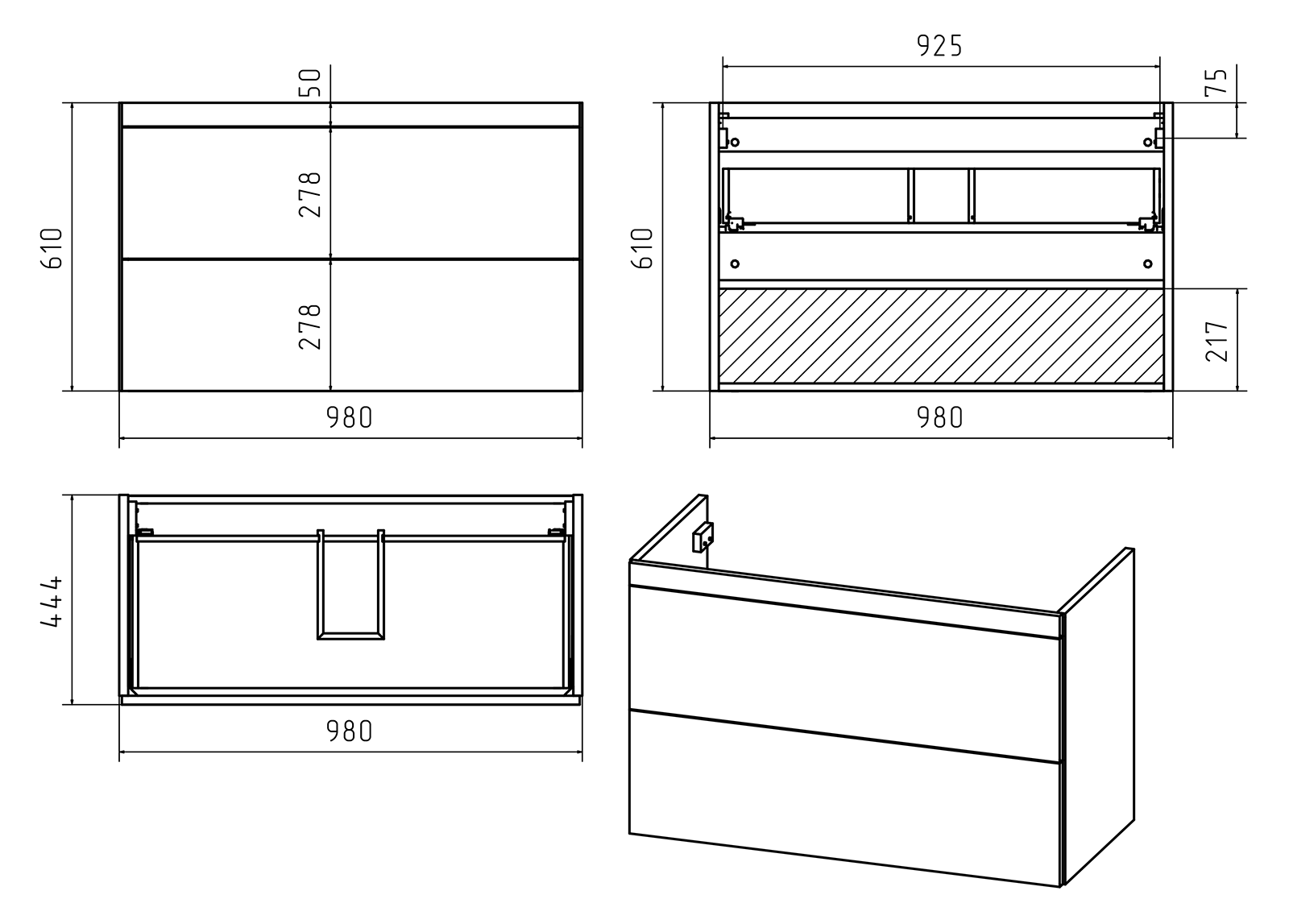 Тумба с раковиной Misty Атлантик 100 подвесная, белый